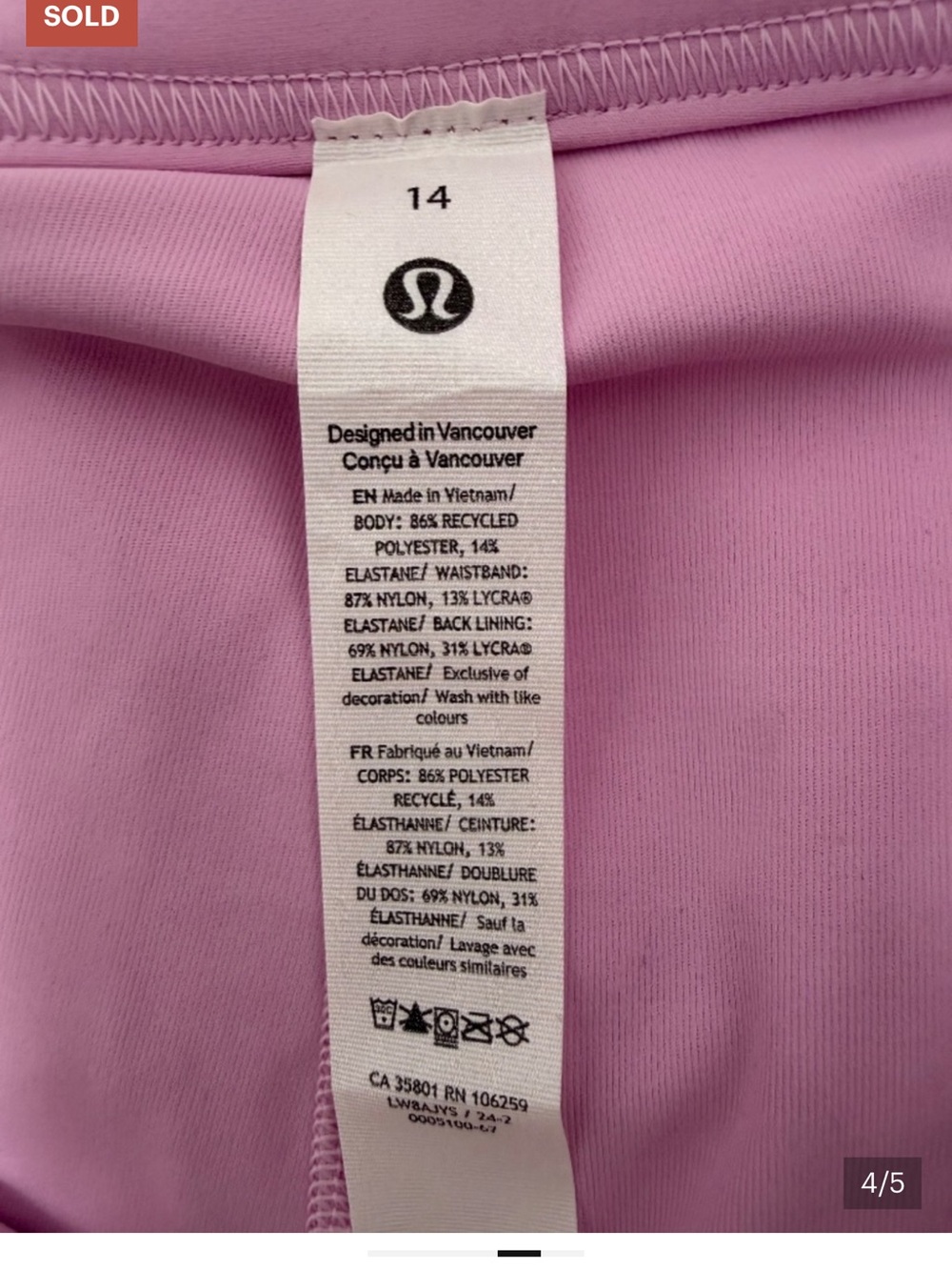 lululemon varsity athletica Pleated Mini Skirt in Light Pink NWT size 14 - Picture 3 of 6